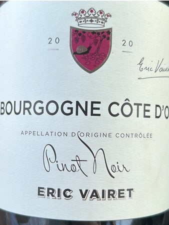 Eric Vairet Cote d'Or Bourgogne 2020