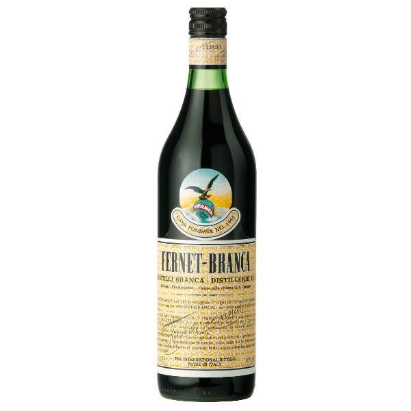 Bottle of Fernet-Branca on a white background