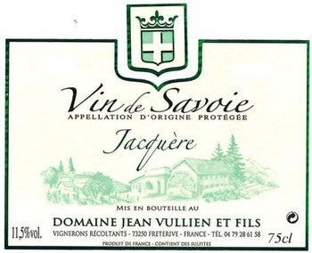 Jean Vullien Jacquere Vin de Savoie 2018