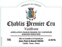 Jean-Paul & Benoit Droin Chablis Vaillons Premier Cru 2023
