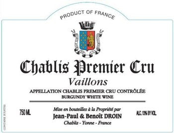 Jean-Paul & Benoit Droin Chablis Vaillons Premier Cru 2023