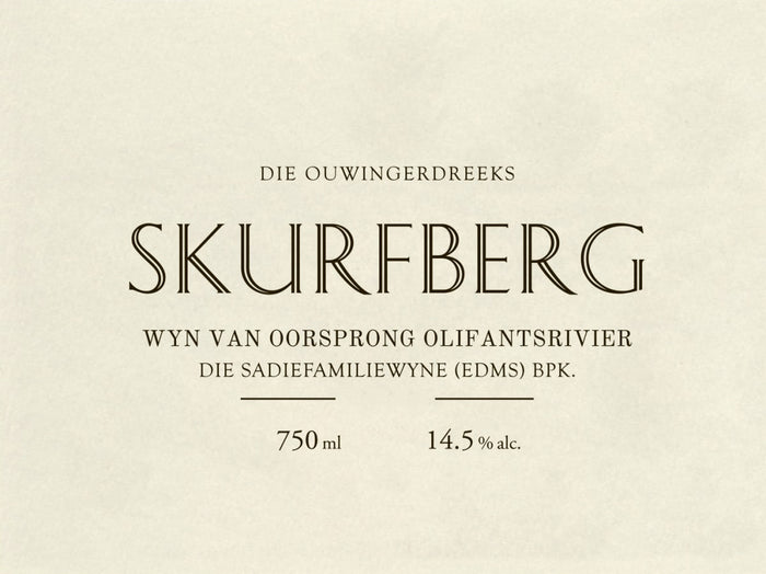 The Sadie Family Die Ouwingerdreeks Skurfberg White 2023