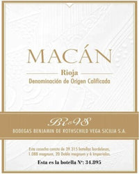 Bodegas Benjamin Rothschild and Vega Sicilia Macan Rioja 2018