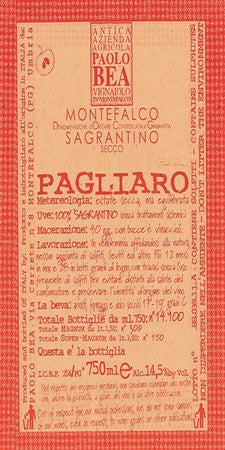 Paolo Bea Sagrantino Secco di Montefalco Vigneto Pagliaro 2018